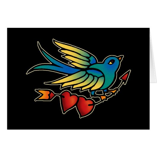Bird Arrow and Hearts Cards (Front Horizontal)