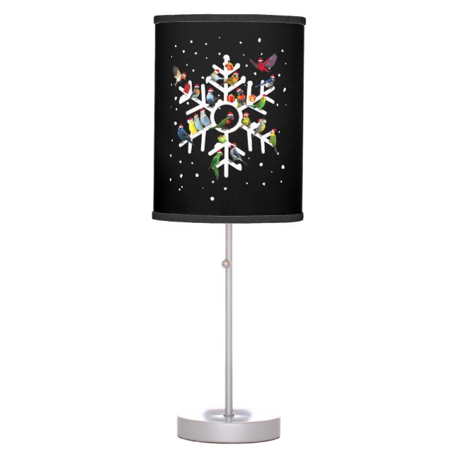 Bird Art Christmas Bird Lover T Shirt Table Lamp (Front)