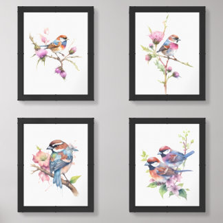 Bird Art Decor for Home or Office Wall Art Sets