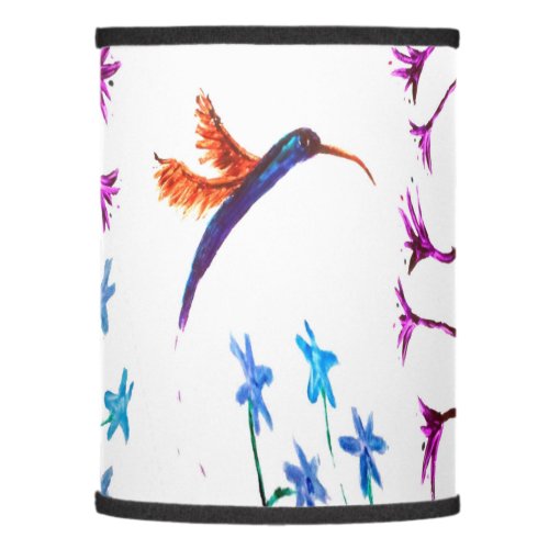 Bird Art Hummingbird Flowers Floral Lamp Shade