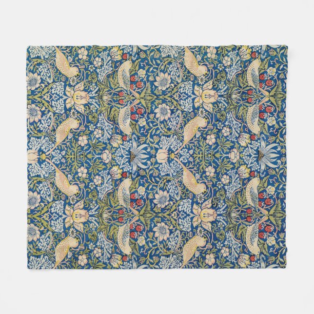 Bird Art Nouveau Design Fleece Blanket (Front (Horizontal))