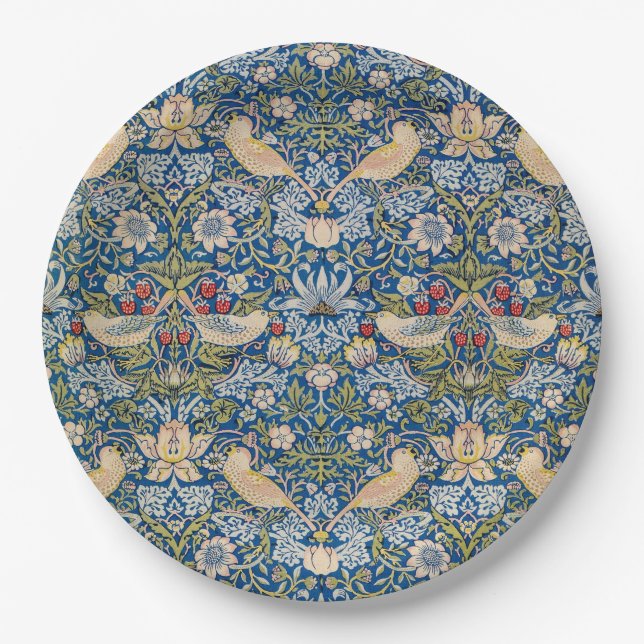 Bird Art Nouveau Design Paper Plates (Front)