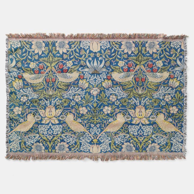 Bird Art Nouveau Design Throw Blanket (Front)