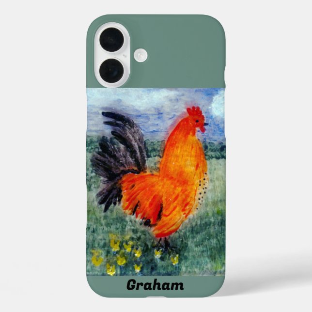 Bird Art Rooster Chicken Personalised Case-Mate iPhone Case (Back)