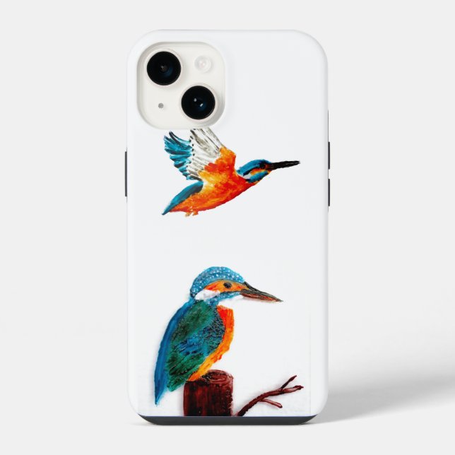 BIrd Art Two Kingfishers Iphone Case (Back)