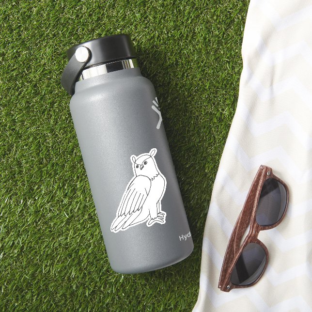 Bird Art Woodland Cute Owl Sticker (HydroFlask Insitu)