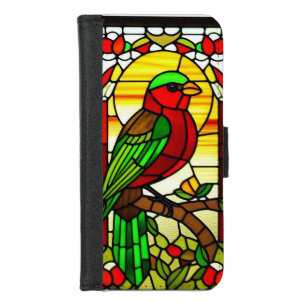 Bird Artwork in Bold Decorative Patterns iPhone 8/7 Wallet Case
