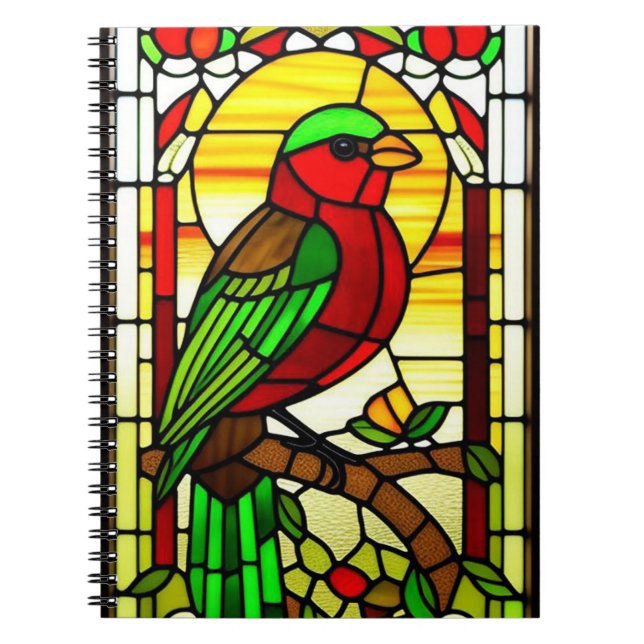 Bird Artwork in Bold Decorative Patterns Notebook (Front)