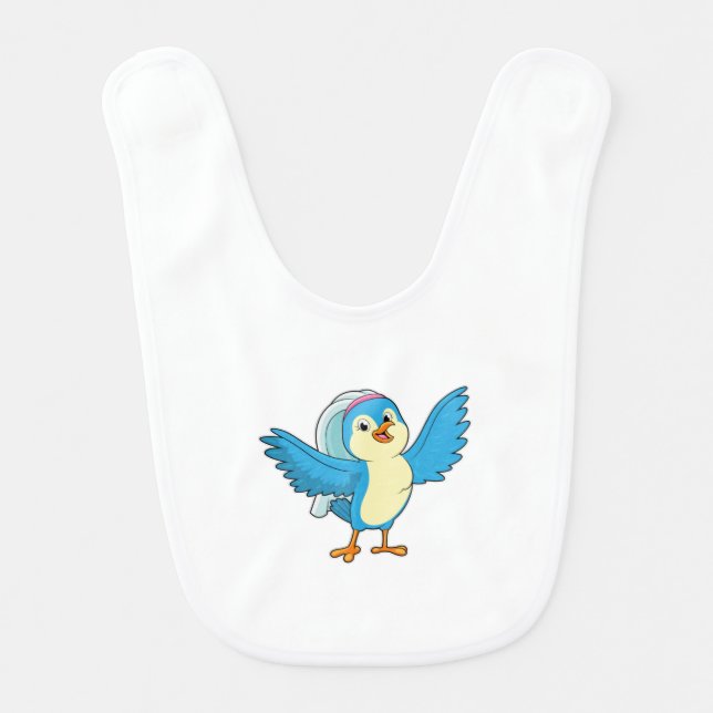 Bird as Bride with Veil Baby Bib (Front)