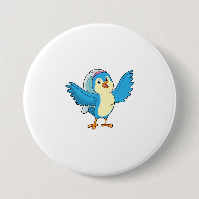 Bird as Bride with Veil Button (Front)