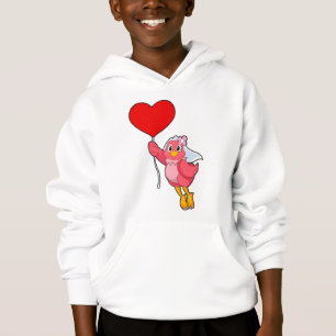 Bird as Bride with Veil & Heart Balloon Hoodie