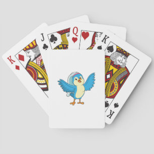 Bird as Bride with Veil Poker Cards