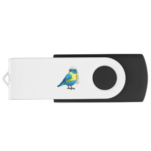 Bird as Bride with Wreath of flowers Flash Drive