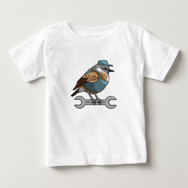 Bird as Carftsman with Wrench Baby T-Shirt (Front)