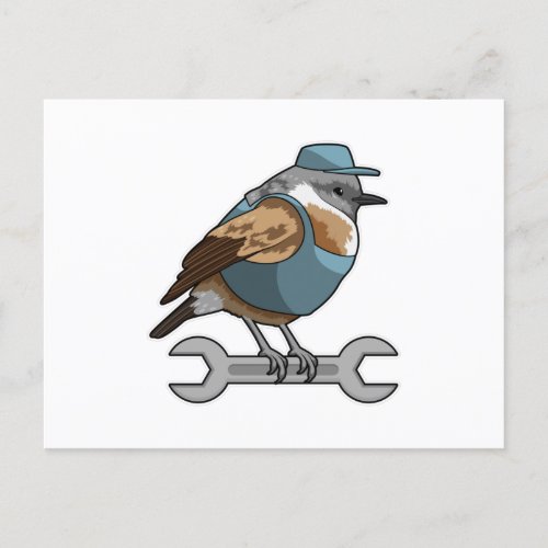 Bird as Carftsman with Wrench Postcard