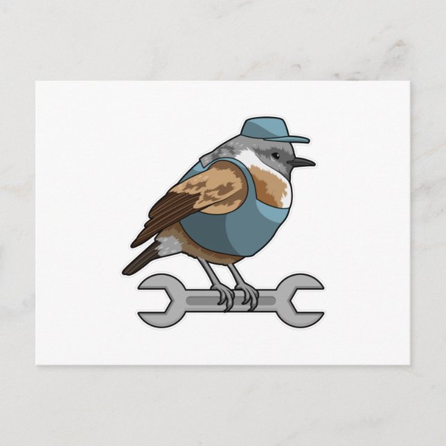 Bird as Carftsman with Wrench Postcard (Front)