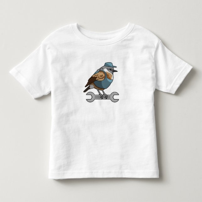 Bird as Carftsman with Wrench Toddler T-shirt (Front)