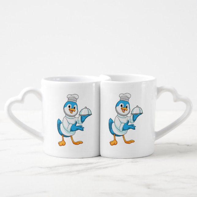 Bird as Cook with Platter Coffee Mug Set (Front Nesting)