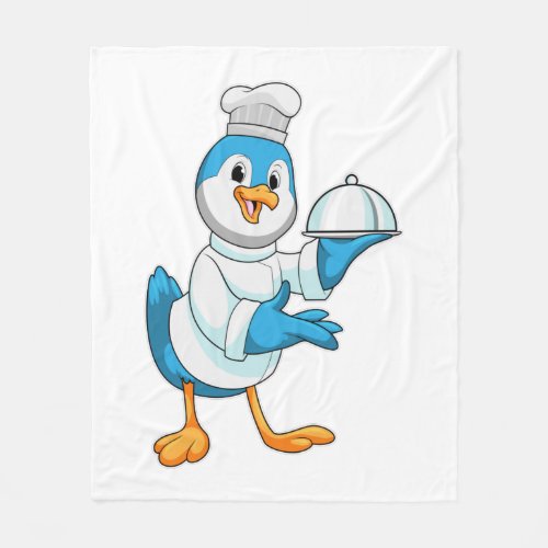 Bird as Cook with Platter Fleece Blanket