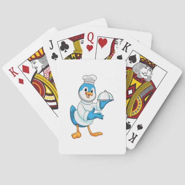 Bird as Cook with Platter Poker Cards (Back)