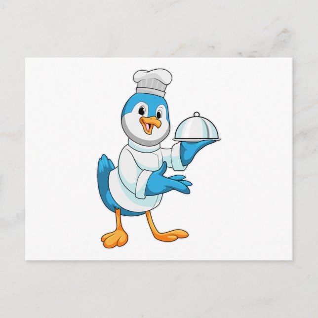Bird as Cook with Platter Postcard (Front)