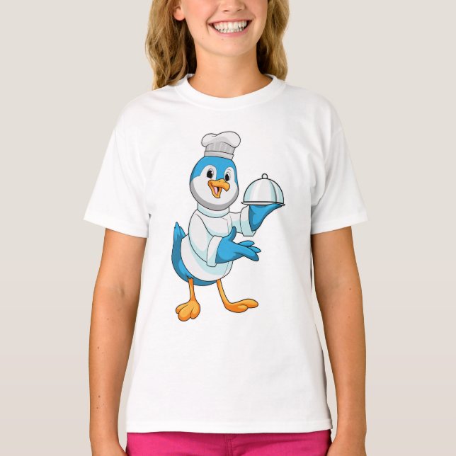 Bird as Cook with Platter T-Shirt (Front)