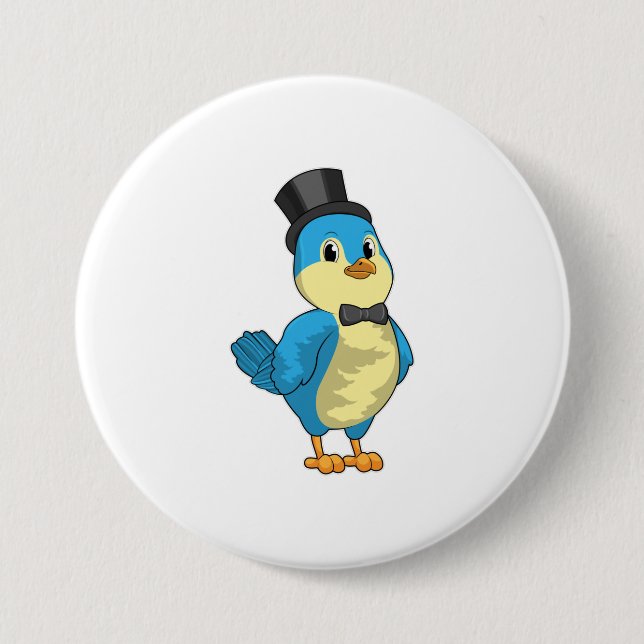Bird as Groom with Ribbon Button (Front)
