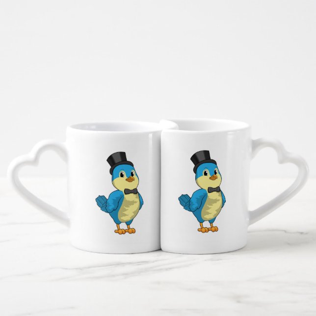 Bird as Groom with Ribbon Coffee Mug Set (Front Nesting)