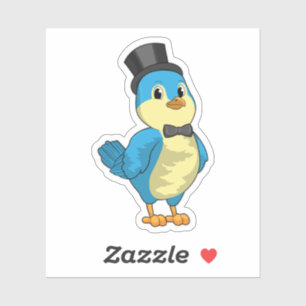 Bird as Groom with Ribbon Sticker