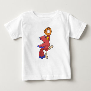 Bird at Baseball with Baseball glove Baby T-Shirt