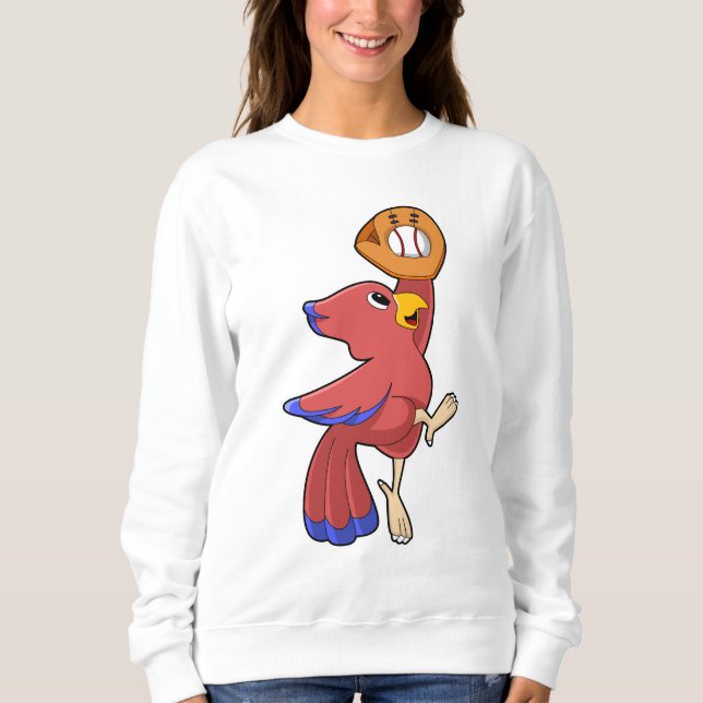 Bird at Baseball with Baseball glove Sweatshirt (Front)