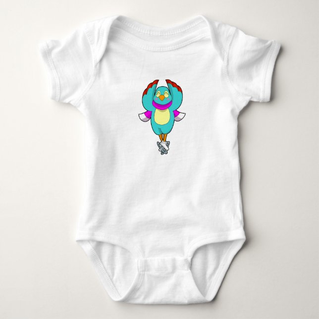 Bird at Ice skating with Ice skates.PNG Baby Bodysuit (Front)