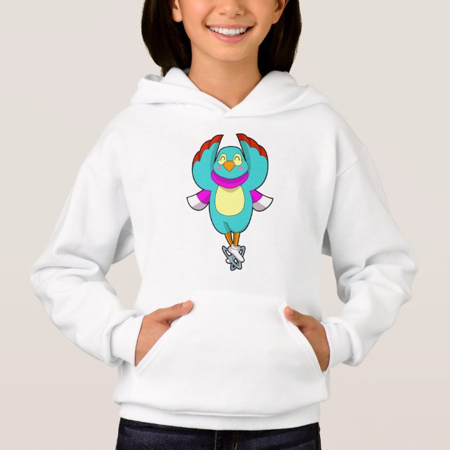 Bird at Ice skating with Ice skates.PNG Hoodie (Front)