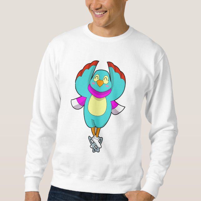 Bird at Ice skating with Ice skates.PNG Sweatshirt (Front)