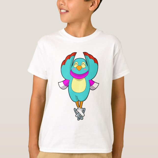 Bird at Ice skating with Ice skates.PNG T-Shirt (Front)