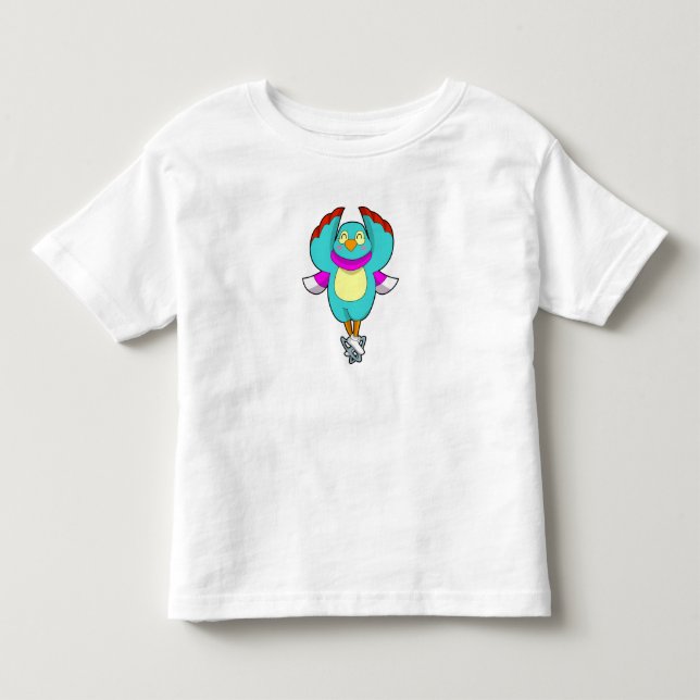 Bird at Ice skating with Ice skates.PNG Toddler T-shirt (Front)