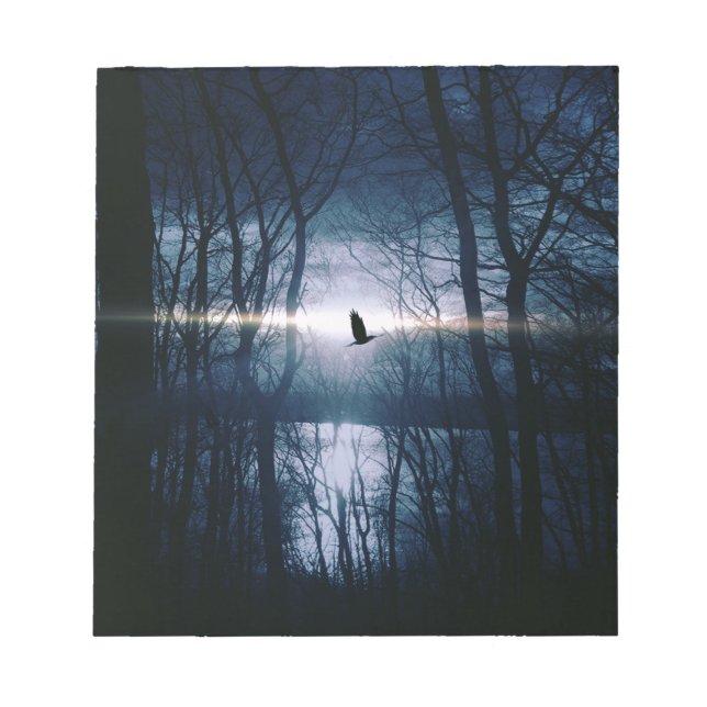 Bird at moonlight notepad (Front)