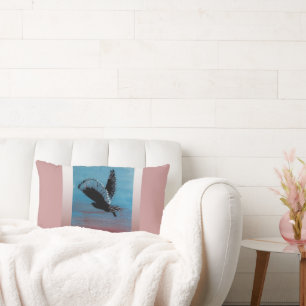 Bird at Sunrise Art Tawny Owl Lumbar Pillow