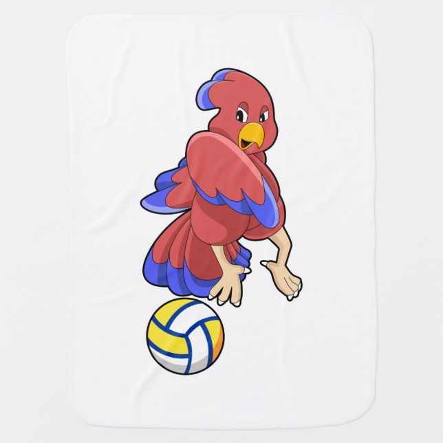 Bird at Volleyball Sports Baby Blanket (Front)