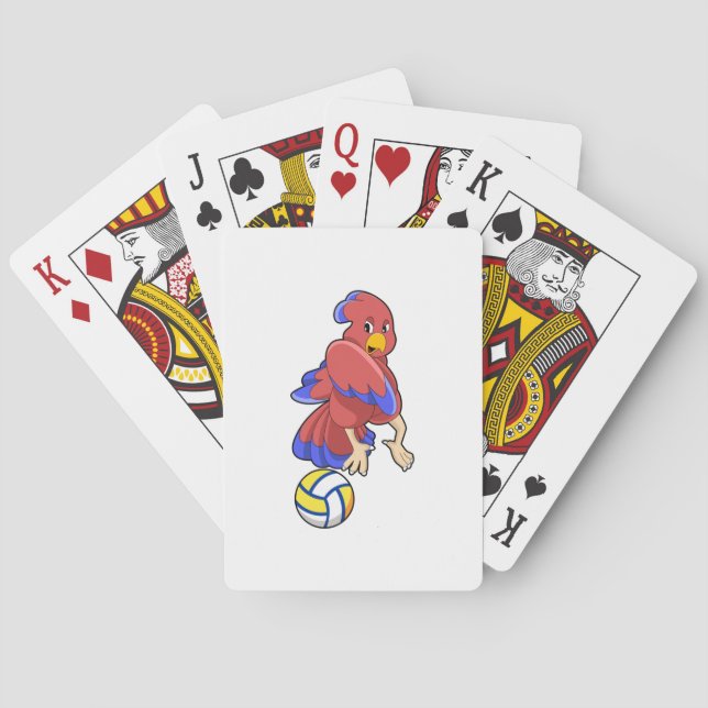 Bird at Volleyball Sports Poker Cards (Back)