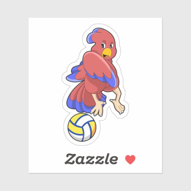 Bird at Volleyball Sports Sticker (Sheet)