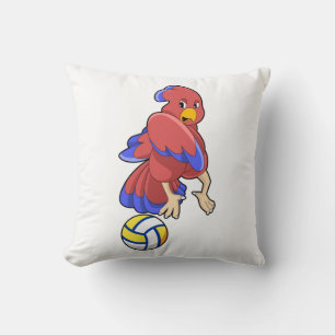 Bird at Volleyball Sports Throw Pillow