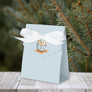 Bird Baby Shower Blue Polka Dot Favor Boxes