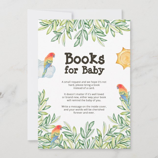 Bird Baby Shower Book Request Enclosure Card (Front)