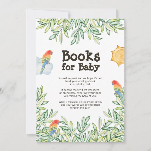 Bird Baby Shower Book Request Enclosure Card