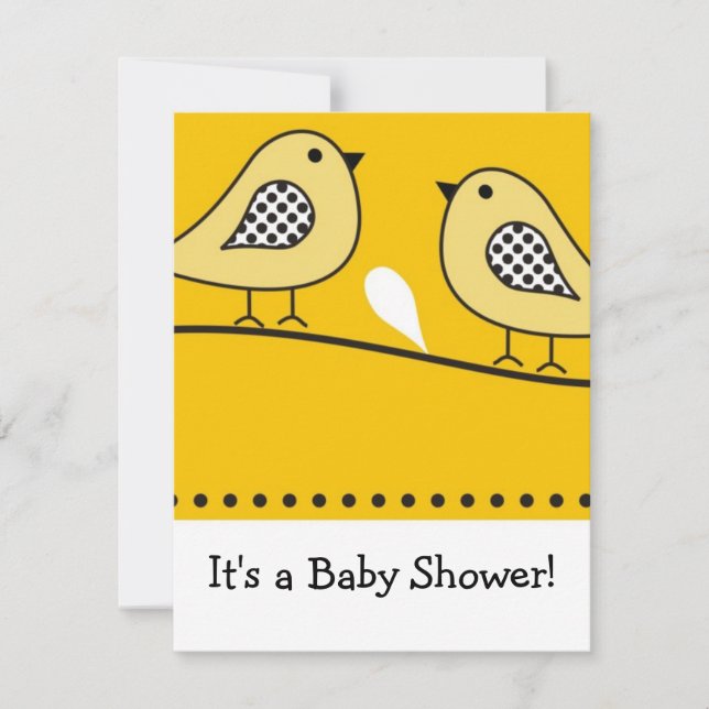 Bird Baby Shower Invitation : : Yellow (Front)