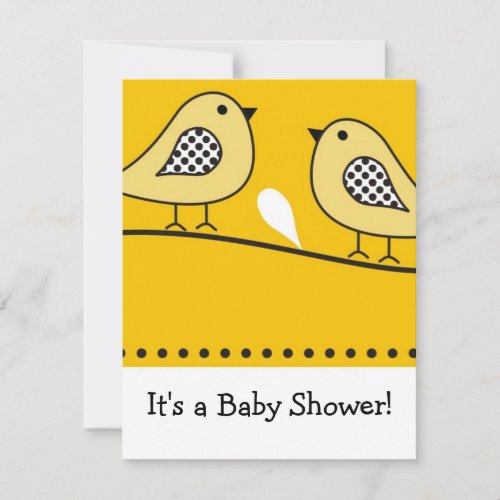 Bird Baby Shower Invitation : : Yellow