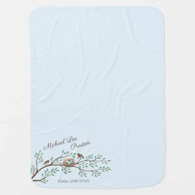 Bird Baby Shower Spring Blanket (Front)