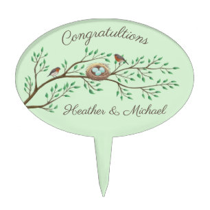 Bird Baby Shower Spring Cake Topper
