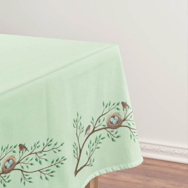 Bird Baby Shower Spring Tablecloth (In Situ)